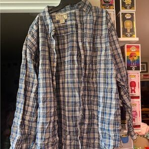 🥓Men's Blue and White Plaid Button-Down Shirt